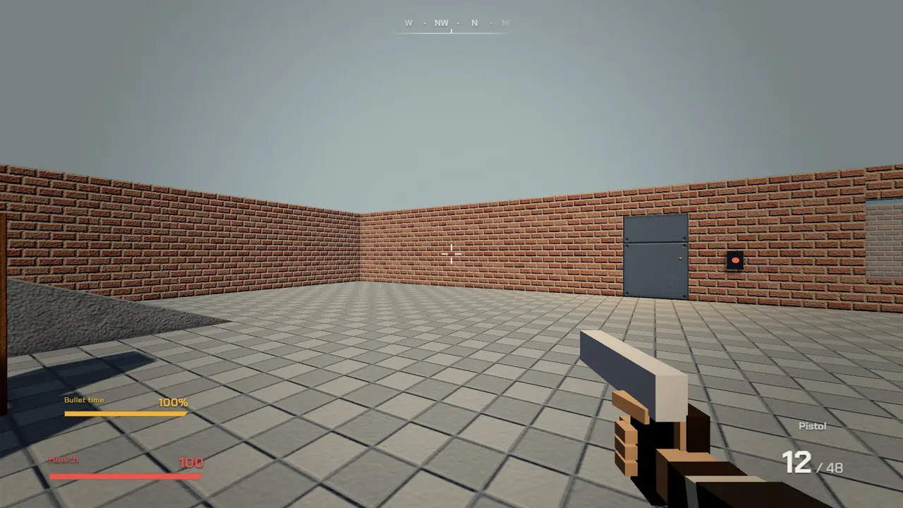 First person play mode with a pistol